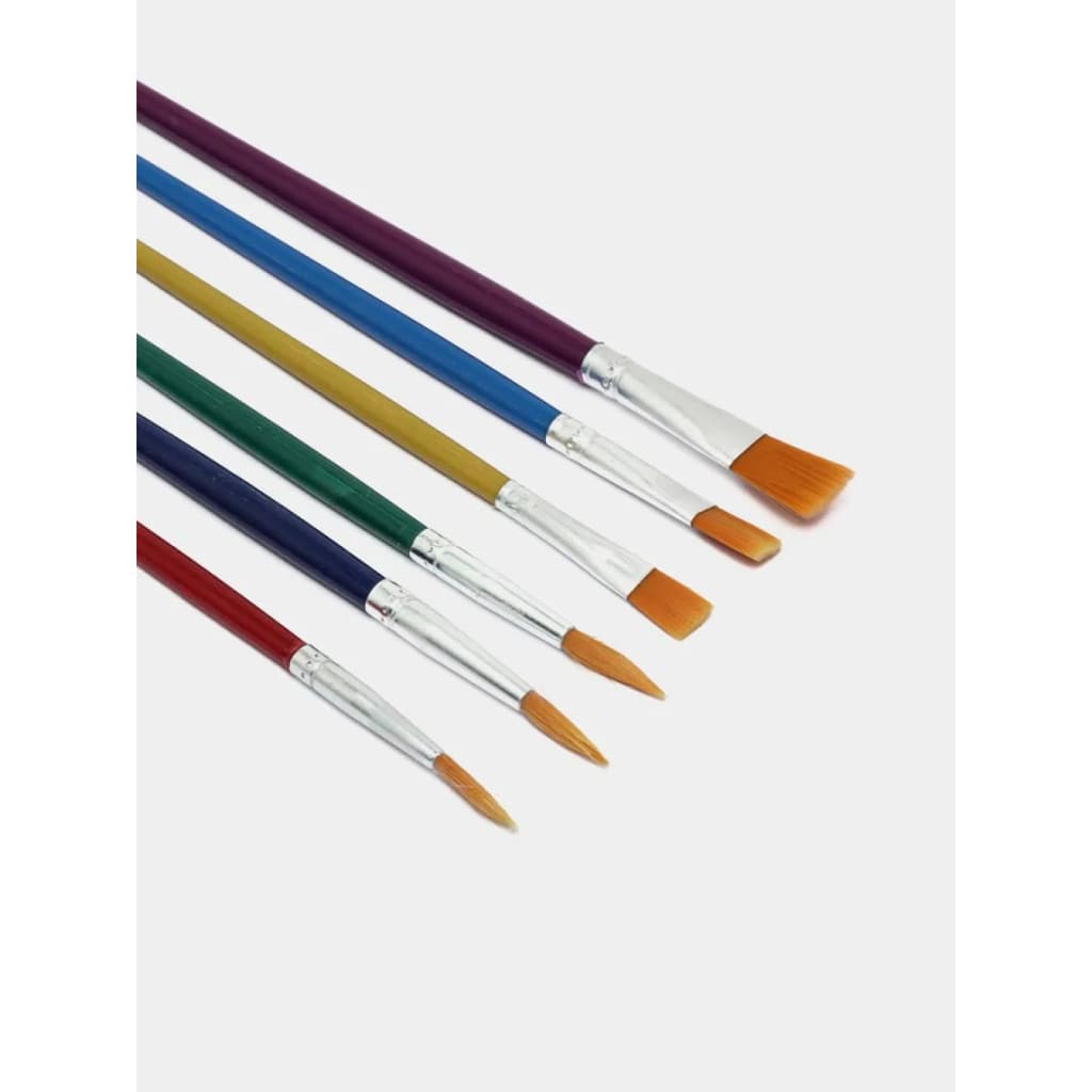 Kit 6 Pincéis Para Pintura Tinta Óleo Acrílica Aquarela