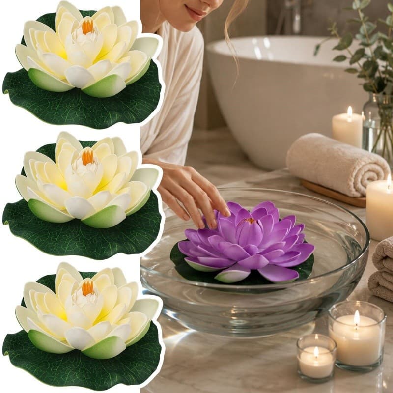 Lírio De Água Artificial Requintado EVA À Prova D'água-Simulação Decorativa De Lago Adereços De Plantas Falsas De Lótus