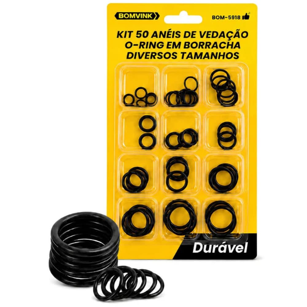 Kit Anel De Vedação Borracha Para Reparo 50 Peças O-ring