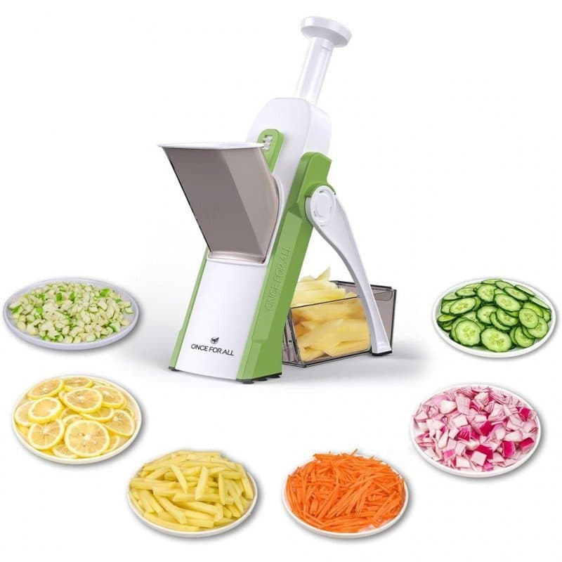 ONCEFORALL Cortador de Legumes Multifuncional Seguro, Picador de Legumes Multiuso, Fatiador de Batatas para Cozinha, 4 M