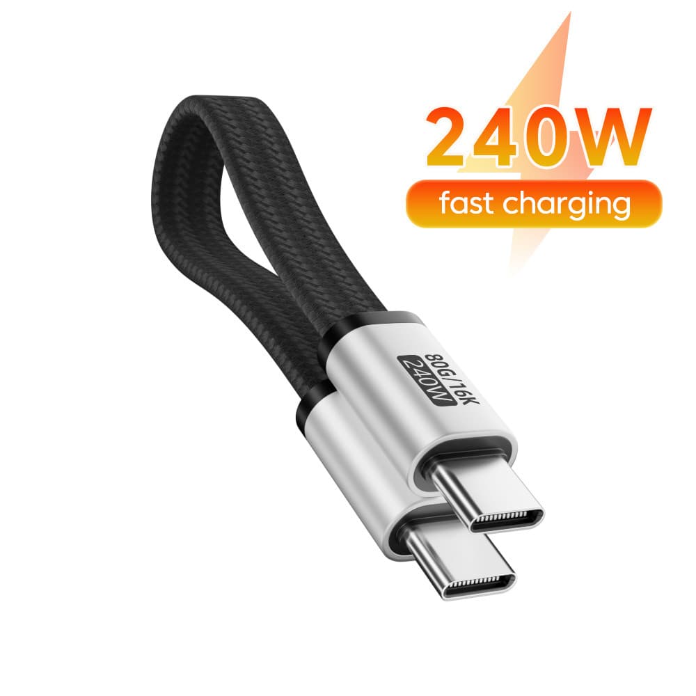 Elough 240W 18CM Cabo Duplo Tipo C USB Para Carregamento Rápido 80 Gbps Transmissão De Dados 16K Fio De Função De Projeç