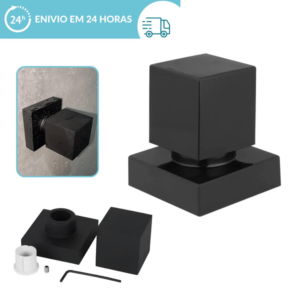Acabamento Para Registro Quadrado PRETO FOSCO  Padrão Deca