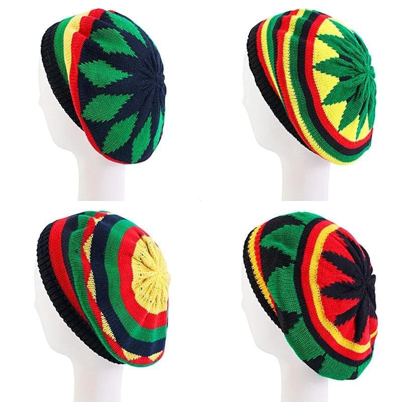Novo Hip Hop Listrado Boné Inverno Moda Lã Reggae Chapéus Ao Ar Livre Multi-Cor Jamaicanos Para Homens Bonés Arco-Íris G