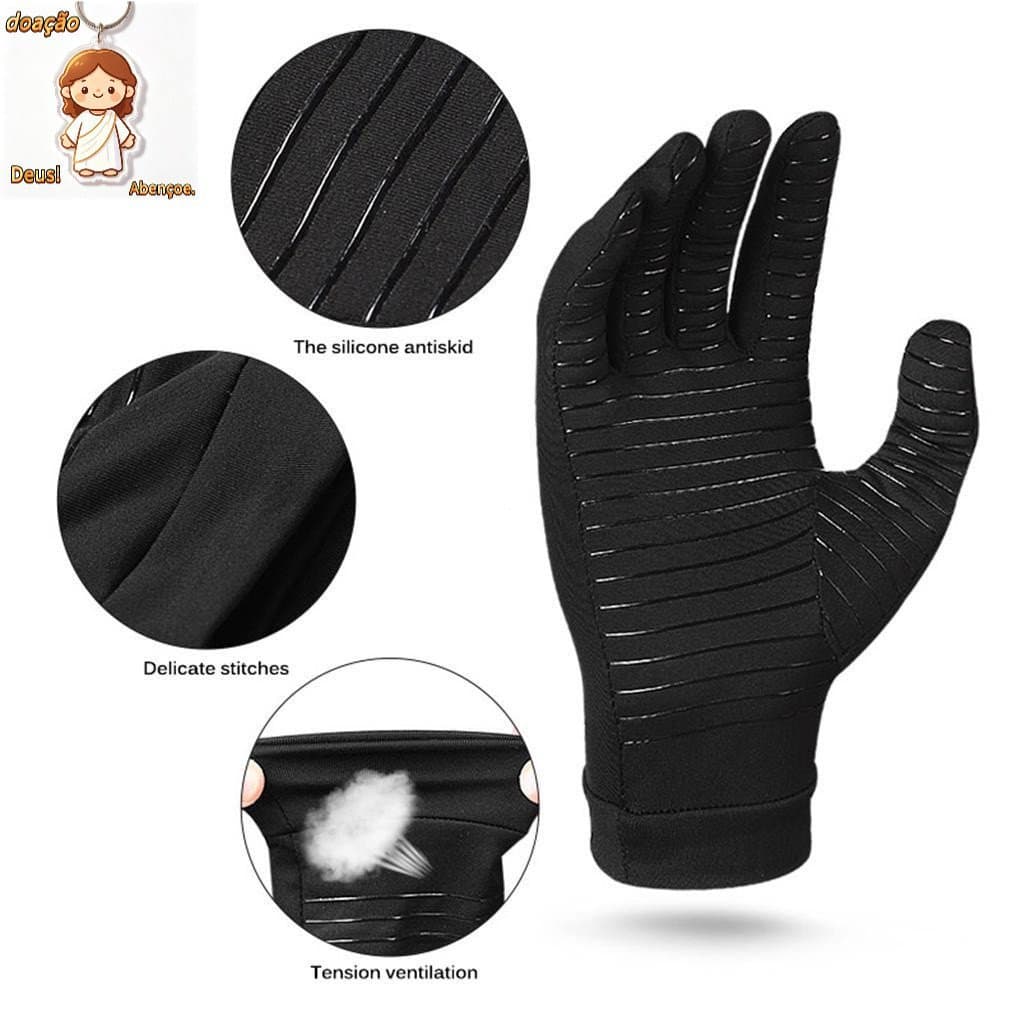 Luvas De Compressão De Cobre Para Artrite , Dedos Inteiros , Mais Altos , Fitness , Proteção , Antiderrapante Homens E M