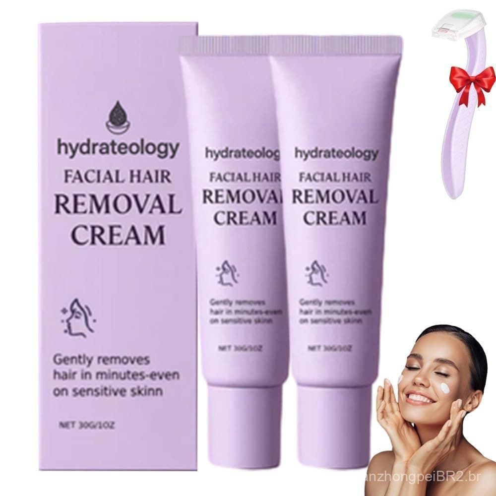 Removedor de pelos faciais Hydrateology, oficialmente certificado e eficaz para peles sensíveis, removedor de pelos faci