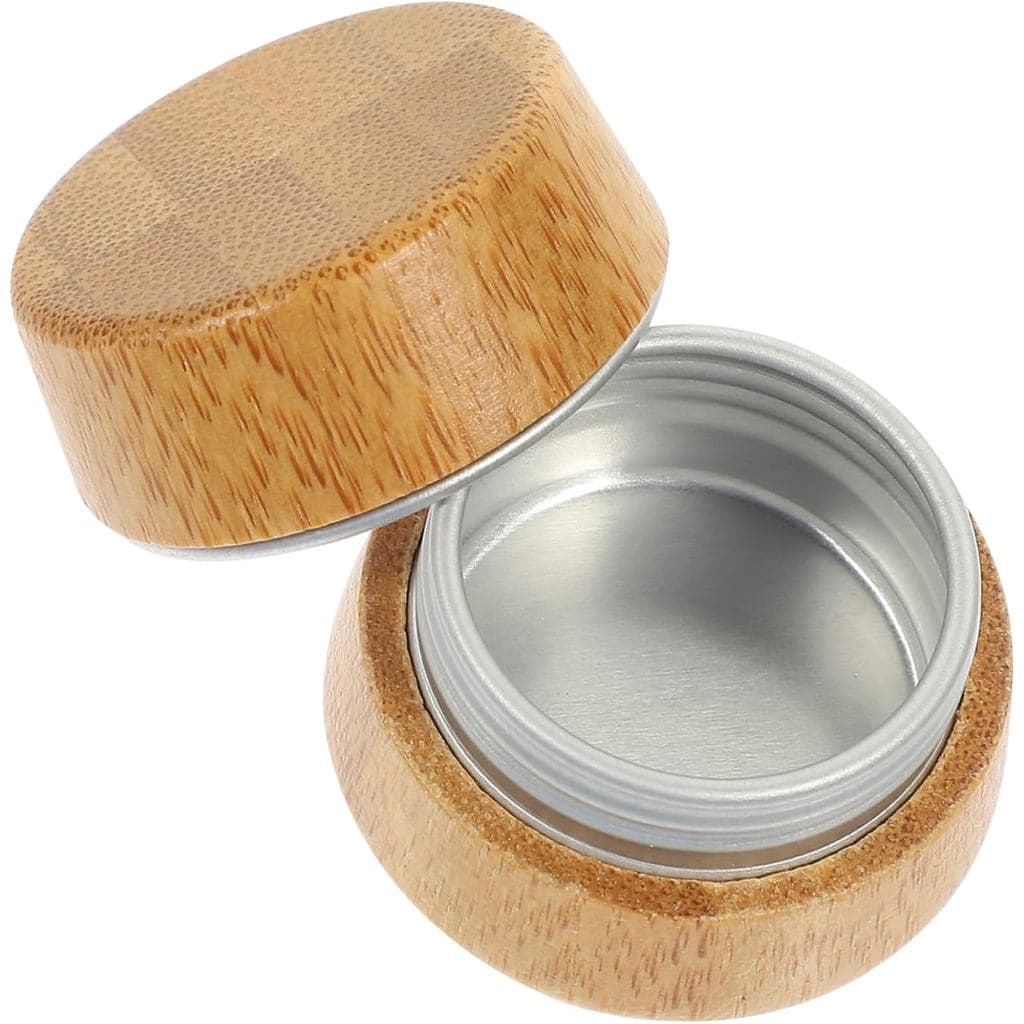 BESPORTBLE Recipiente de Bambu para Bálsamo Labial, Estojo de Alumínio Reutilizável com Tampa Rosqueada para Cosméticos