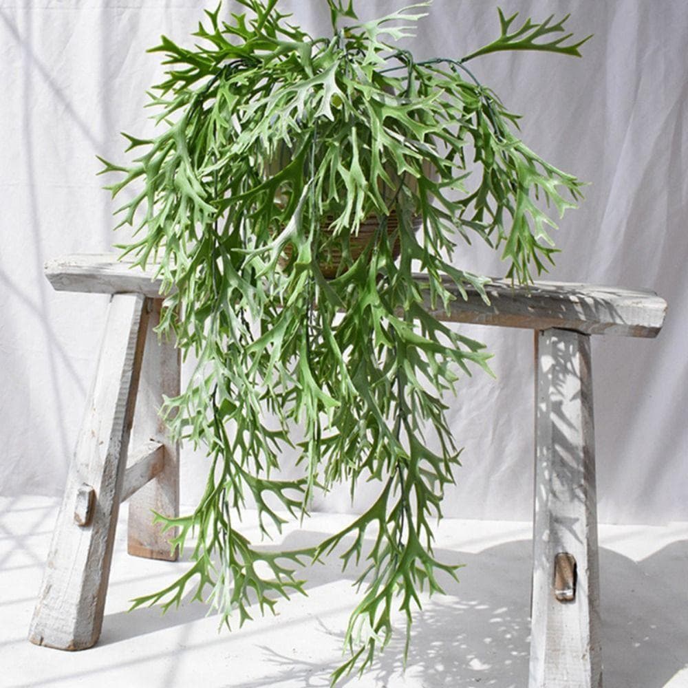 Folha De Chifres Artificiais HUINET , Samambaia De Veado Artificial De Plástico Para Pendurar Na Parede , Plantas Falsas