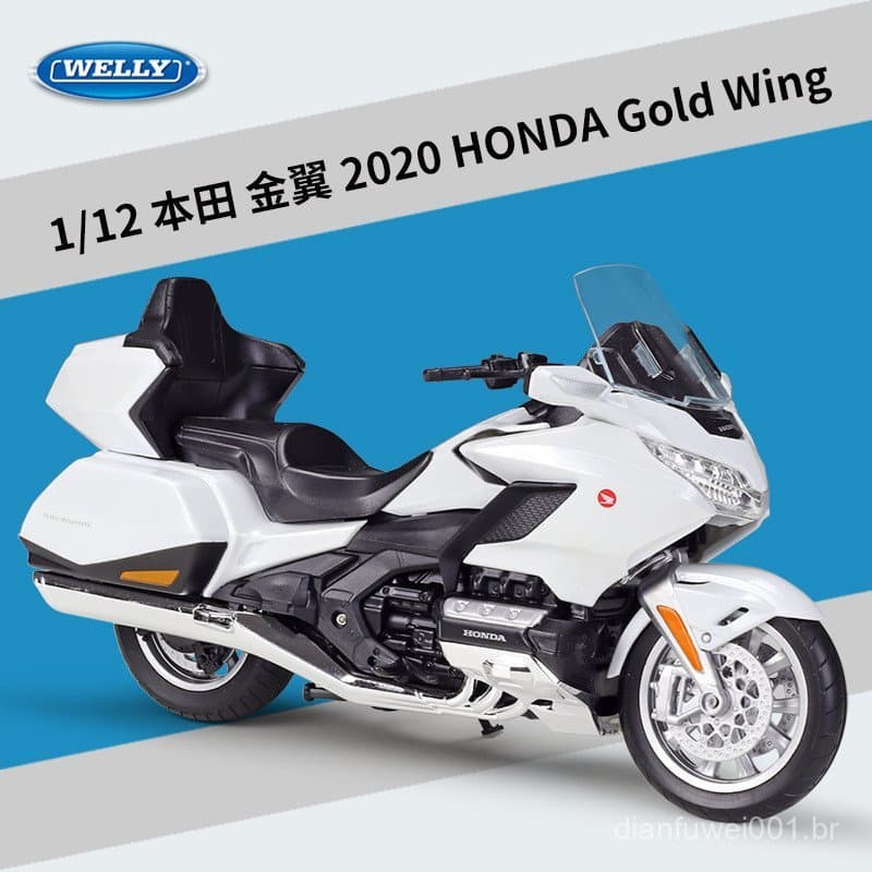 WELLY 1:12 Honda Gold Wing 2020 Modelo de Simulação de Motocicleta Pesada em Liga Metálica