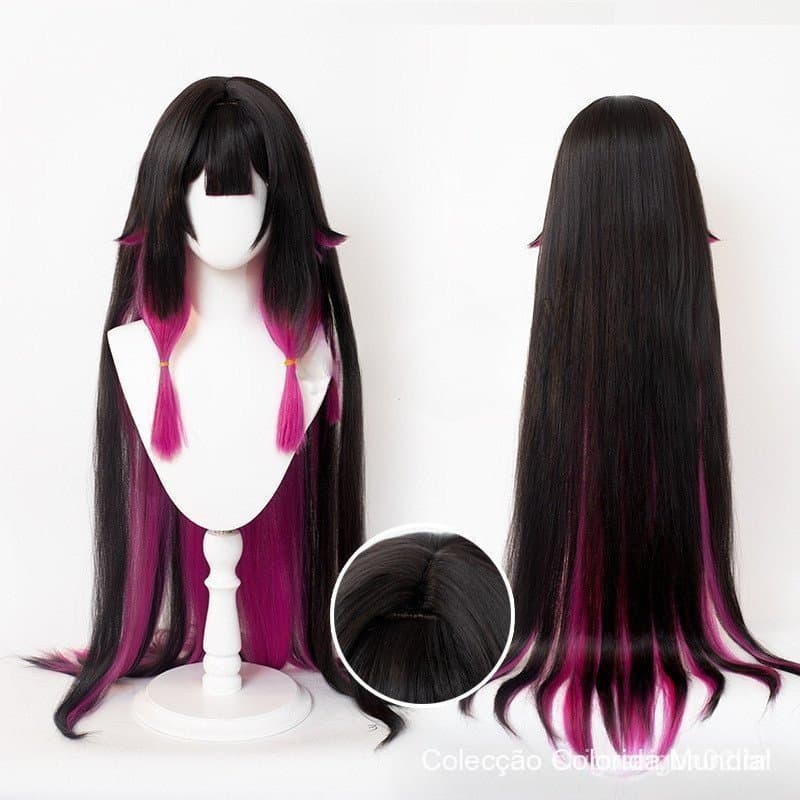 Perucas de Cosplay Anime Genshin Impact Damselette Columbina 110cm FJTPD2558 250704 F7KT WR6T MIRS UV4L BILQ