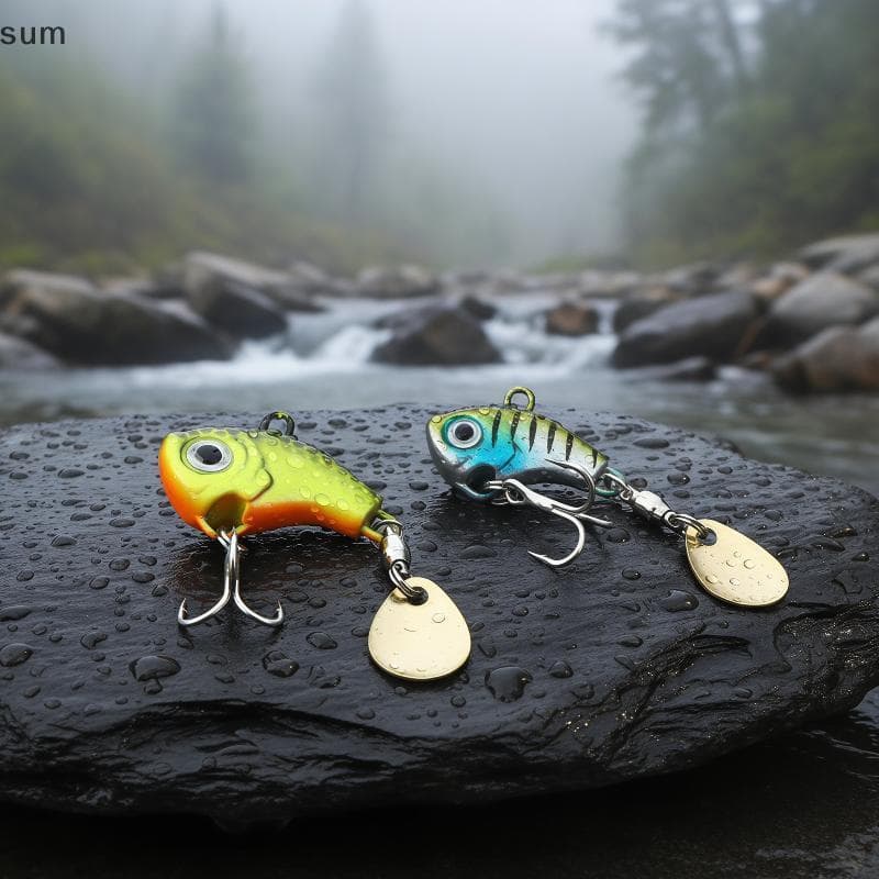 [sum] Conjunto De Isca De Pesca VIB De Metal Com 5 Peças , Colher Giratória Afundando , Artificial Para Competitiva BR