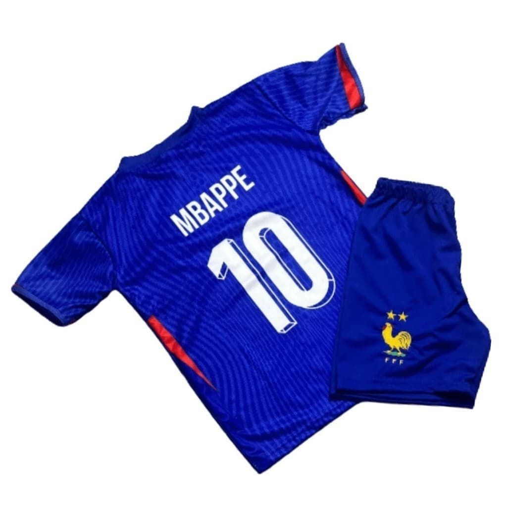 Conjunto Infantil Europeu Kit de Futebol para Crianças França Azul Mpabbé