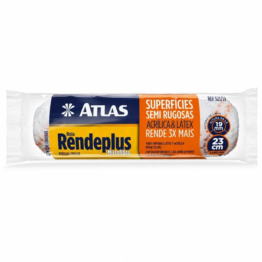 Rolo Para Pintura RendePlus de Microfibra 23cm Atlas