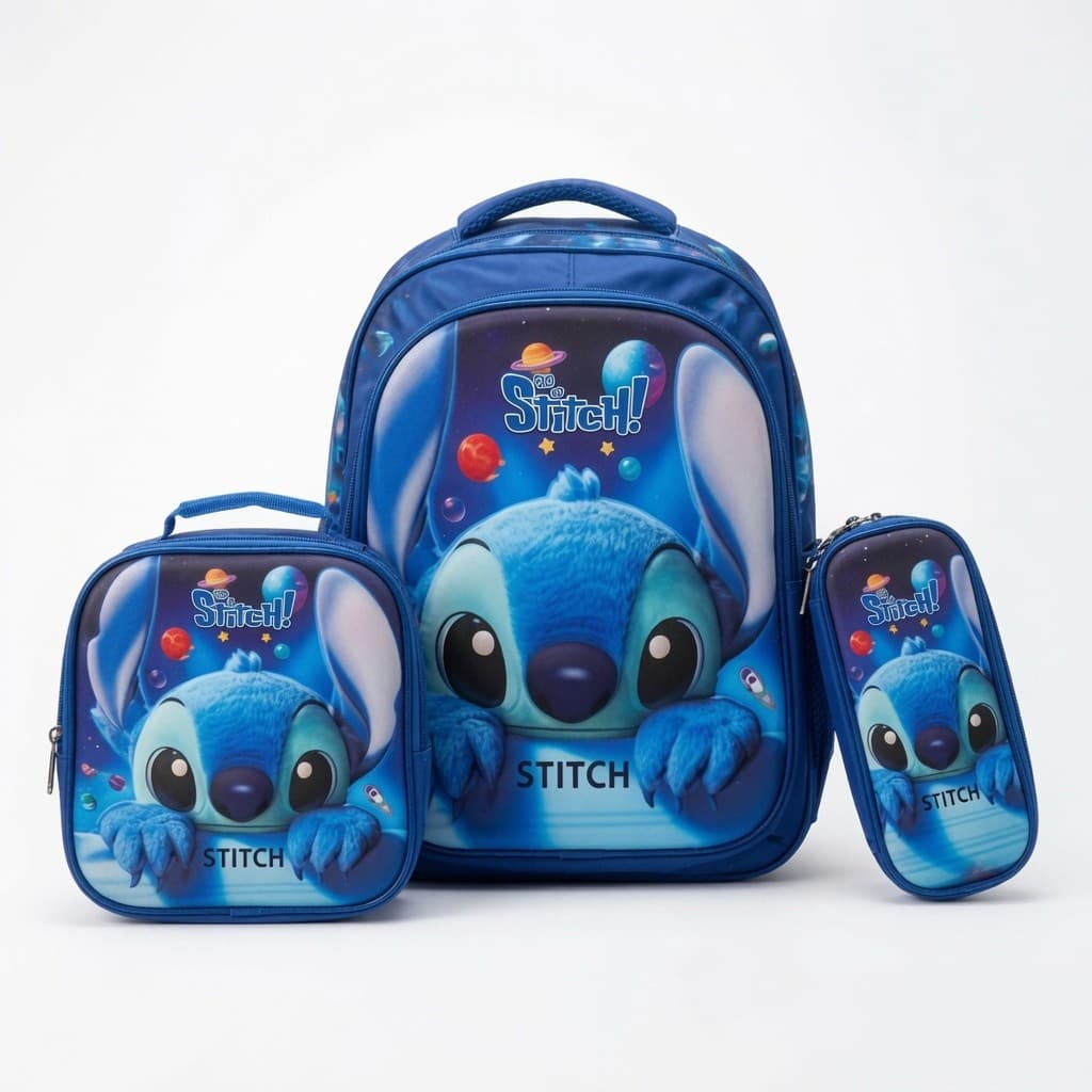 Mochila Stitch Angel Personalizada Escolar Infantil Unissex