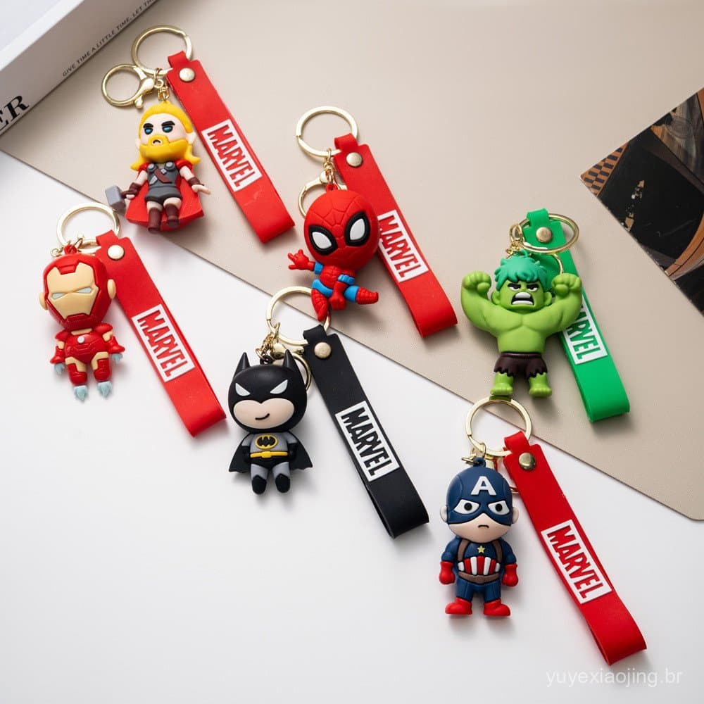 Chaveiro de Figura de Ação de Super-Herói, Personagem 3D, Ornamento para Pendurar em Mochilas e Carros