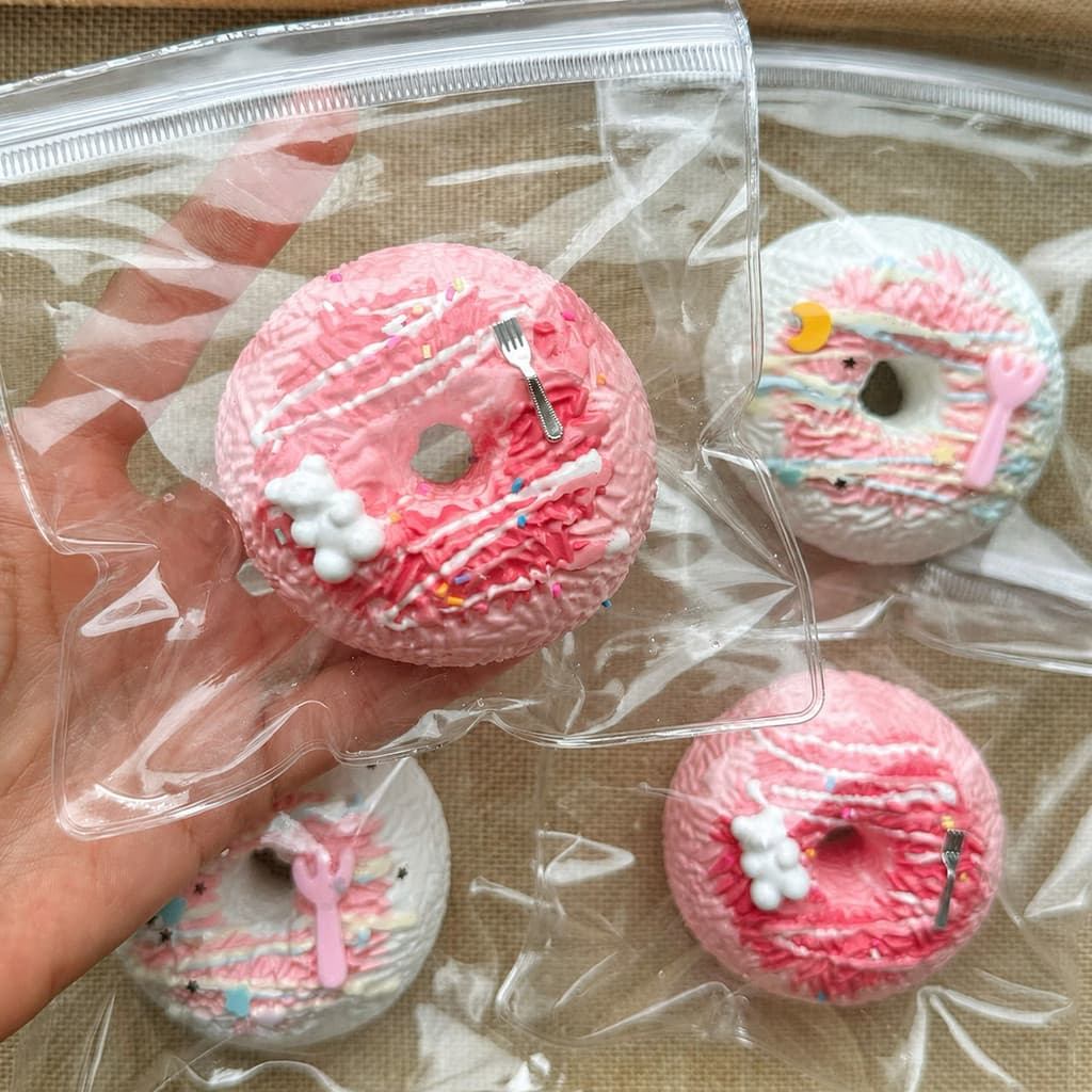 [Perfect for Relaxation] Donut Stress Relief Squeezer/For Women/Kids/Portable/Anti-Stress Silicone Toy