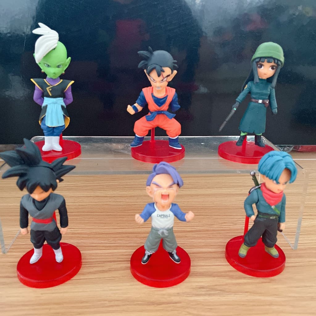 Conjunto de 6 peças de 7cm Dragon Ball Z Super Saiyan Son Goku Son Gohan Vegeta Broly Majin Buu, conjunto de figuras de