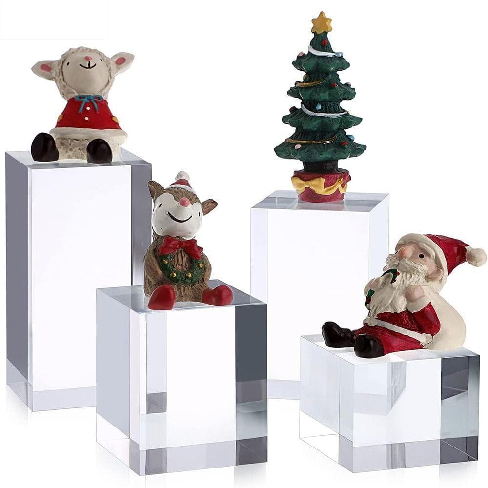 Bloco De Suporte De Exibição De Cubo Acrílico VYTHLO , Suportes De Riser Joias De Cristal K9 Estereoscópico , Reutilizáv
