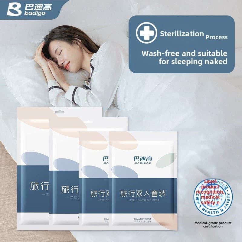 Lençol descartável para viagem, capa de edredom, fronha, conjunto de quatro peças, viagem, Hotel, cama de casal