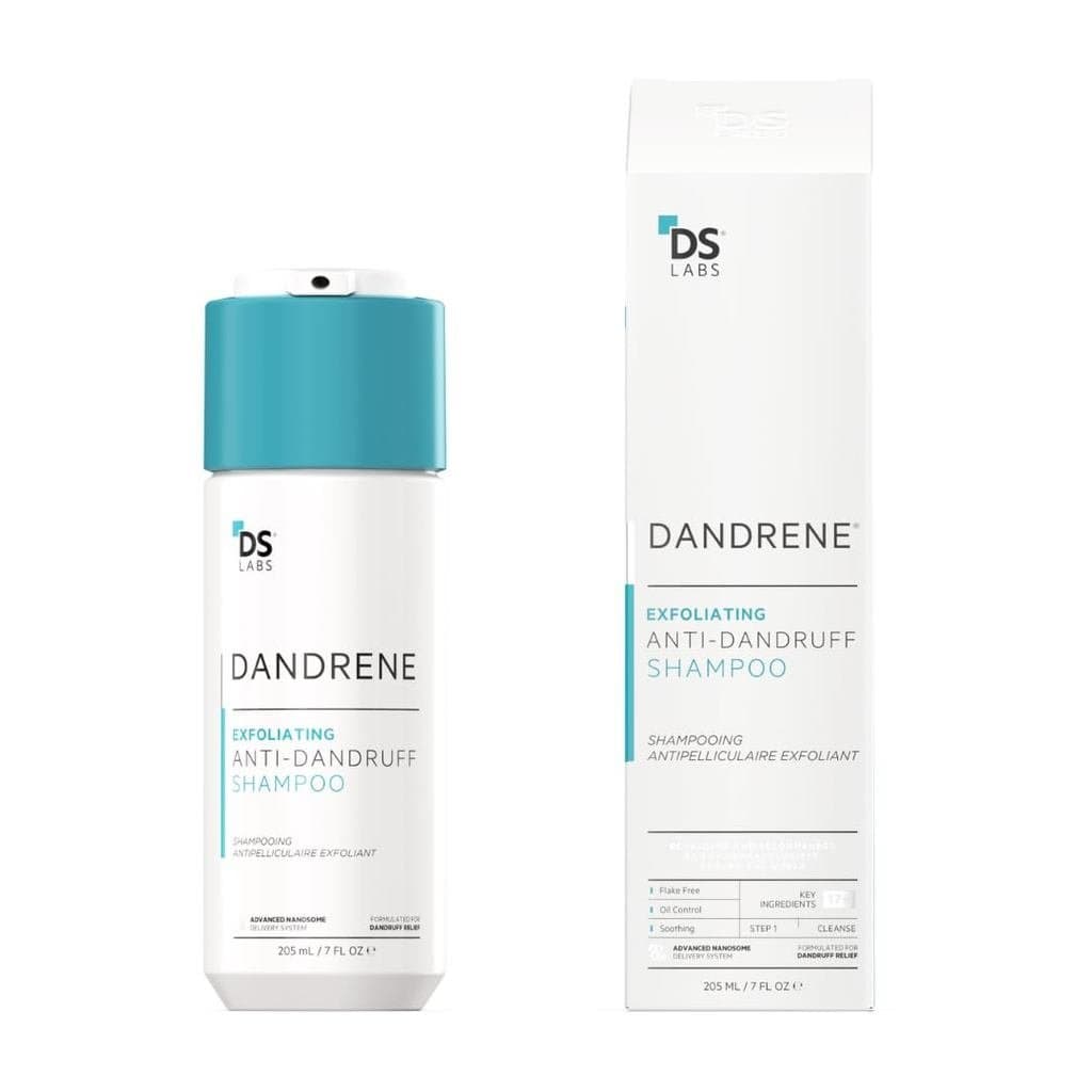 Shampoo Anticaspa Dandrene da DS Labs, 205mL - para Couro Cabeludo com Descamação e Coceira, Shampoo Esfoliante para Cou