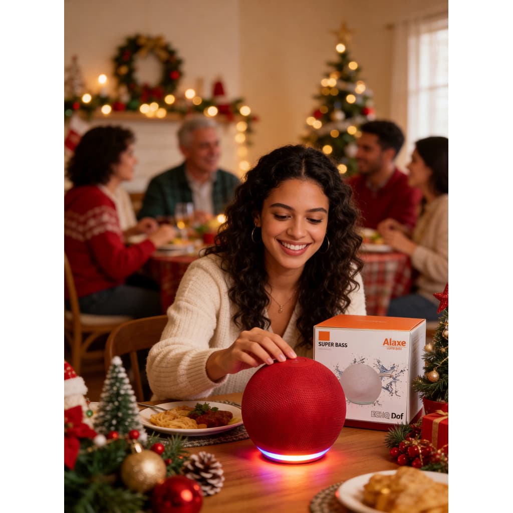 Caixa de Som Bluetooth Alaxe Pro Max 5W Comando de Voz LED App Alexa Playlist FM Rádio