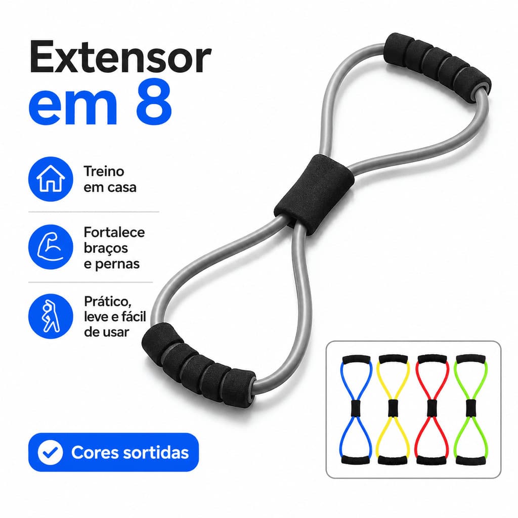 Elastico Extensor De Tensao Nivel Medio Formato 8 Para Exerc