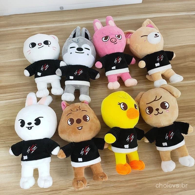 Brinquedo de Pelúcia KPOP Stray Kids Skzoo, Conjunto de 8 Peças, Boneco de Pelúcia de Desenho Animado SMVX