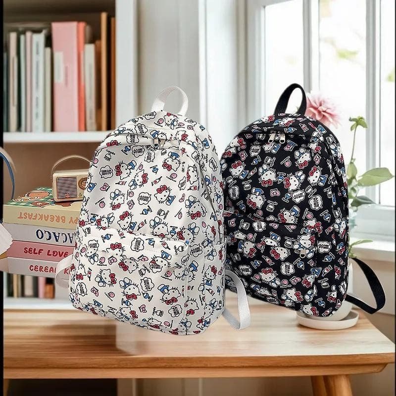 Mochila Sanrio Hello Kitty Bonita de Grande Capacidade, Elegante, Exquisita, Personalizada e Estilosa para Estudantes OR