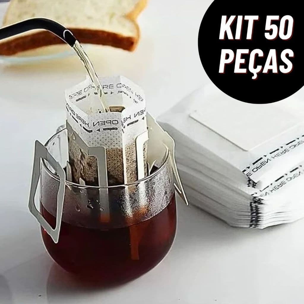 50 Mini Filtros De Café Individual Portátil Envelope 50 Peças