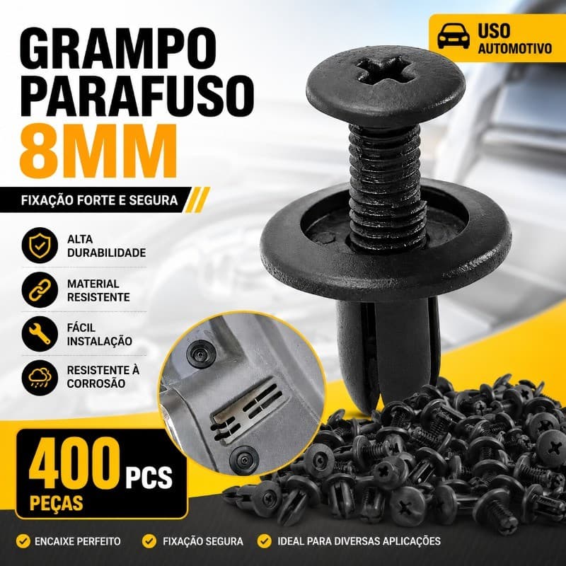 Fixadores de Parafuso 400 8mm Peças Plástico Automotivo Para-choque Fixadores de Parafuso Plástico Automotivo