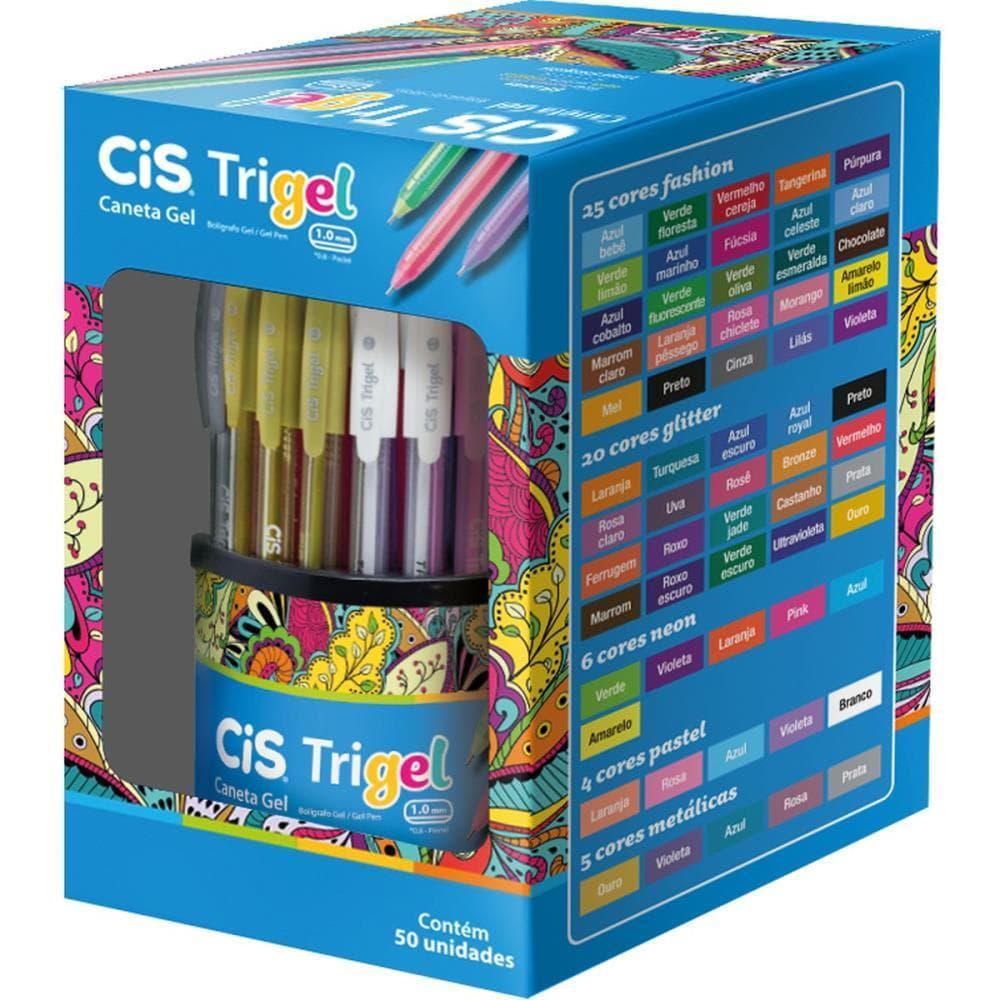 Caneta GEL CIS Trigel 1,0MM 12 Cores