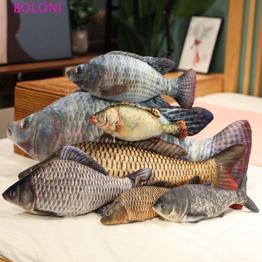 Brinquedos de Pelúcia Simulando Peixes BOLONI, Boneco de Pelúcia de Tilápia em Estilo Cartoon, Macio CPAN