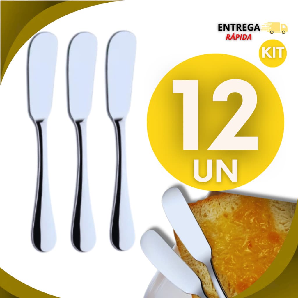 Espátula Inox Para Manteiga Geleia Patê Pães e Torradas Requeijão Gourmet