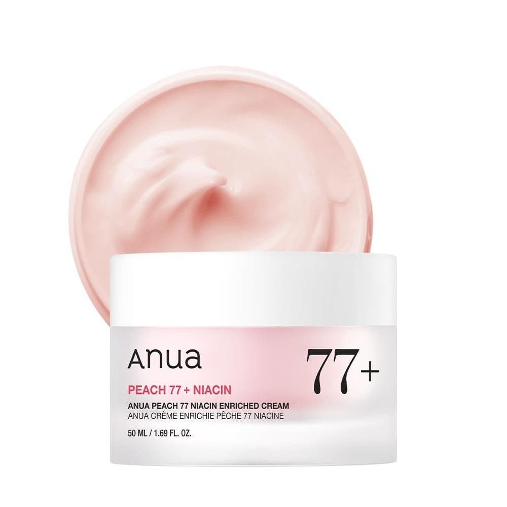 Creme Facial Hidratante ANUA Peach Niacinamide, com colágeno, vitamina B12, ceramidas e pantenol, para reparar a barreir