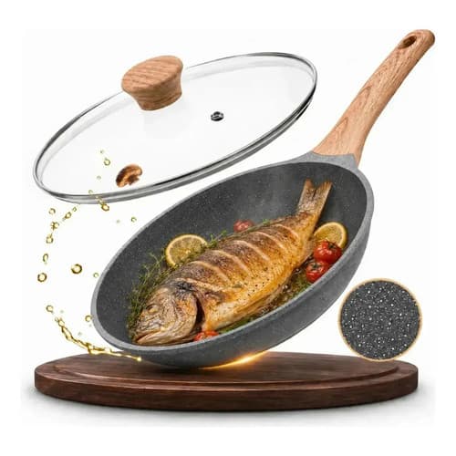 Frigideira Antiaderente Cerâmica Com Tampa Panela Antiaderente Indução Cooktop Fogão a Gás