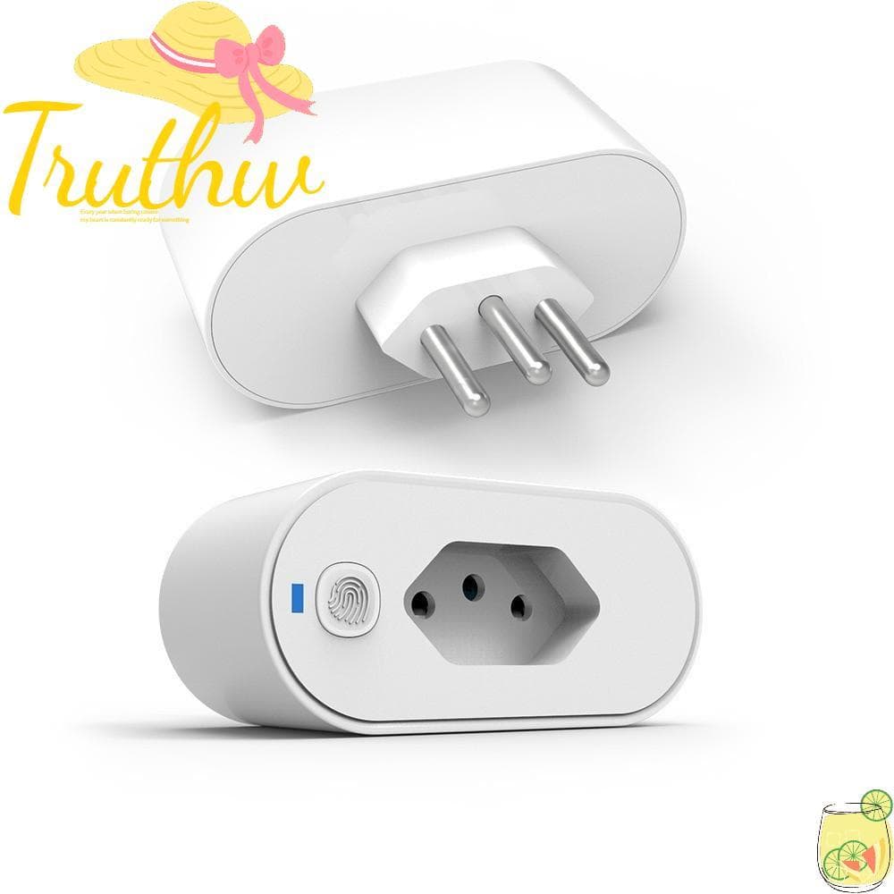 Adaptador De Tomada Inteligente TRUTHW , Conectividade Tuya WiFi Child Lock Brasil Smart Plug , Controle De Voz