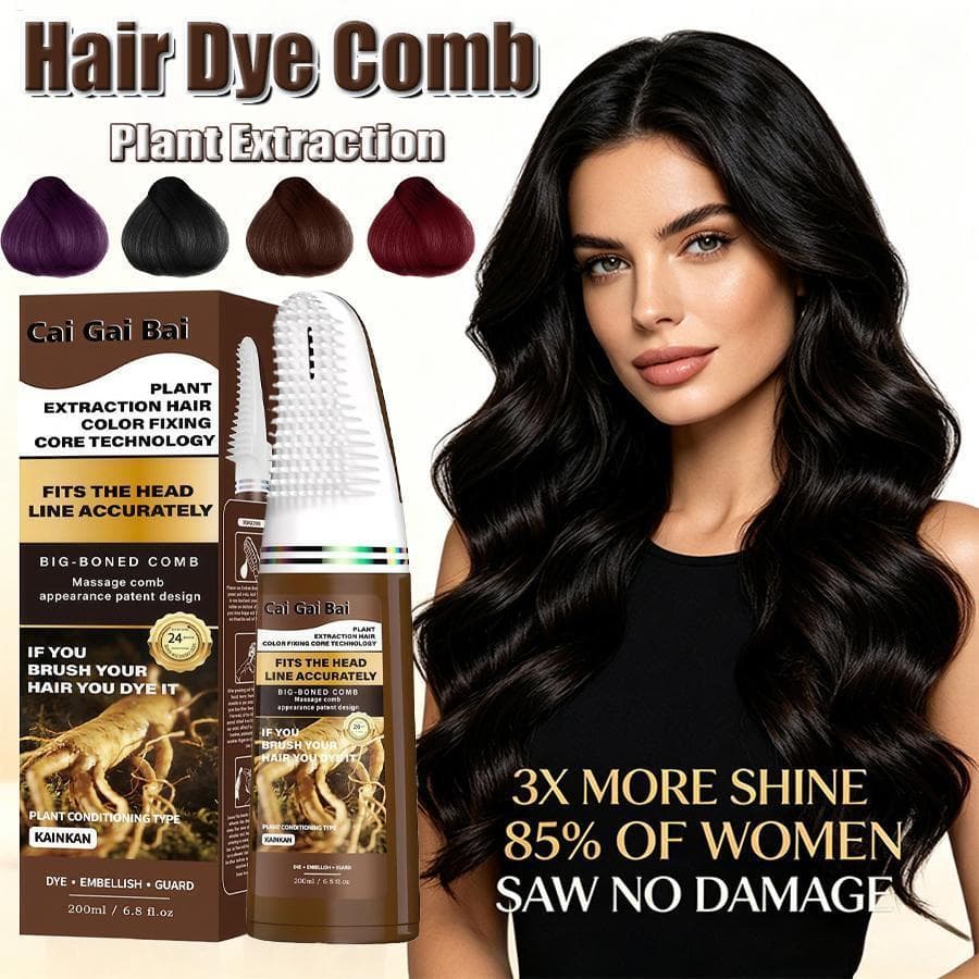 Tintura De Cabelo Com Aplicador De Pente Planta Ingrediente Raiz Retoque Cor wsdph