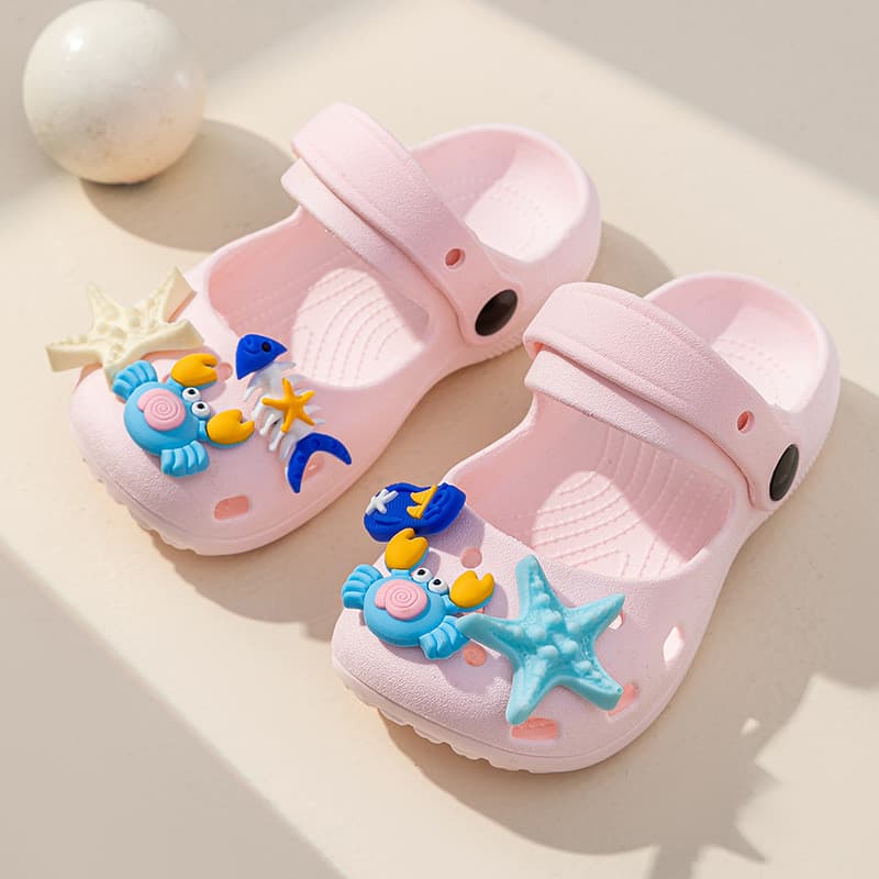 Crianças buraco sapatos verão meninas interior antiderrapante dos desenhos animados meninos médio grande crianças sandál