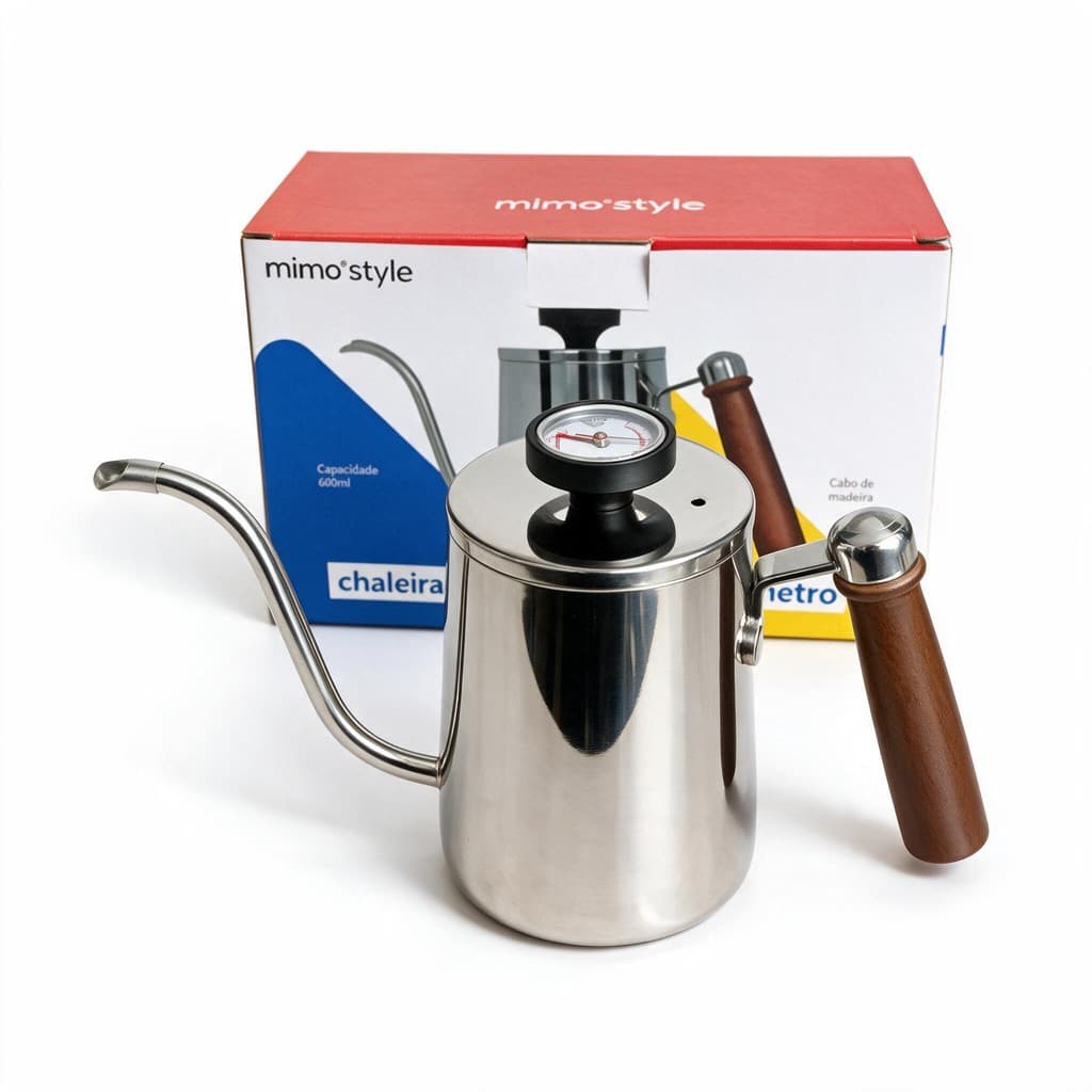 Chaleira Bico Fino Inox com Termômetro para Café e Chá