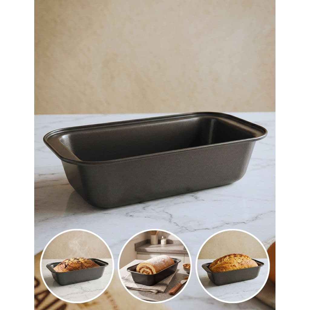 Forma de Pao Caseiro 25x13cm Aluminio Antiaderente Assadeira Retangular Bolos Paes Profissional GP6