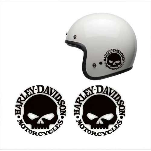 Adesivo Caveira Harley Skull Vinil 9x9cm 2 Unidades Preto