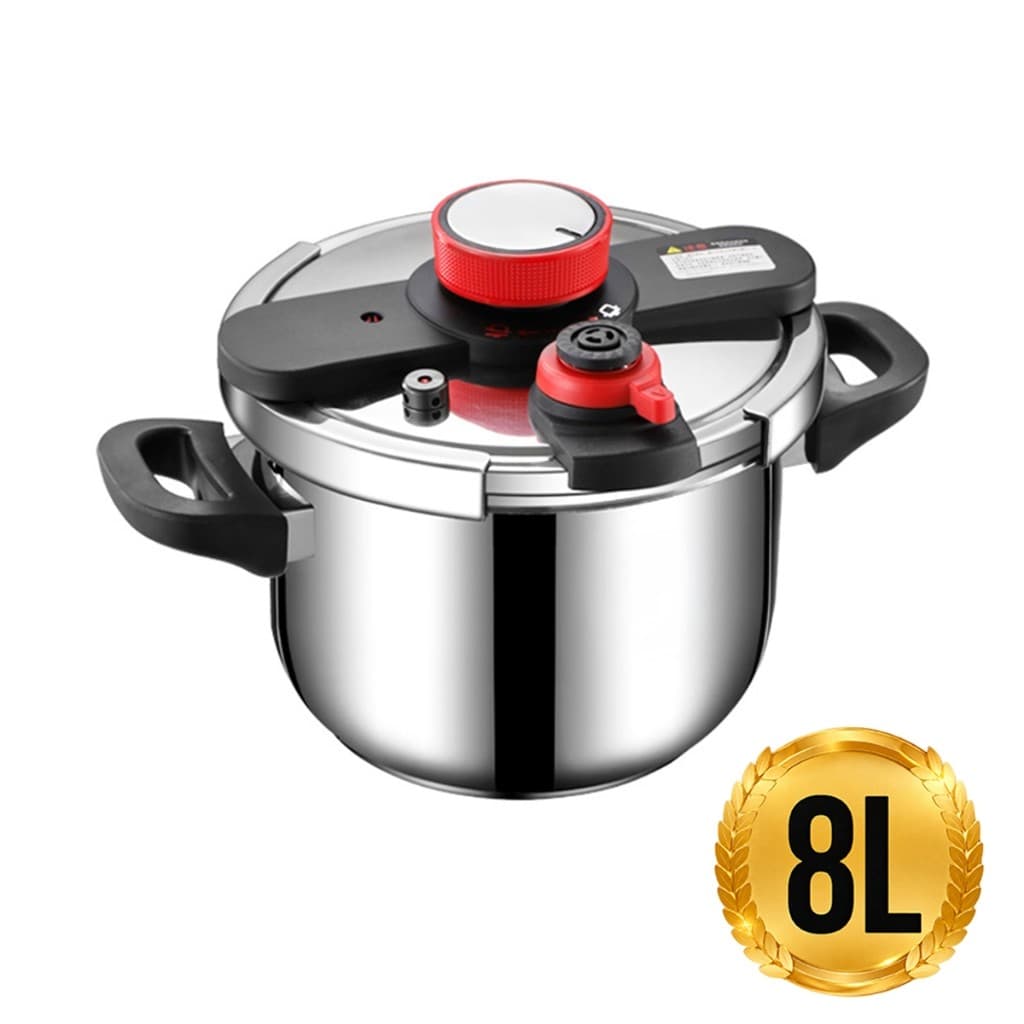 Panela de Pressão Aço Inox Fundo Triplo SecureLock Pro Indução e Gás 4-8L Fechamento Externo