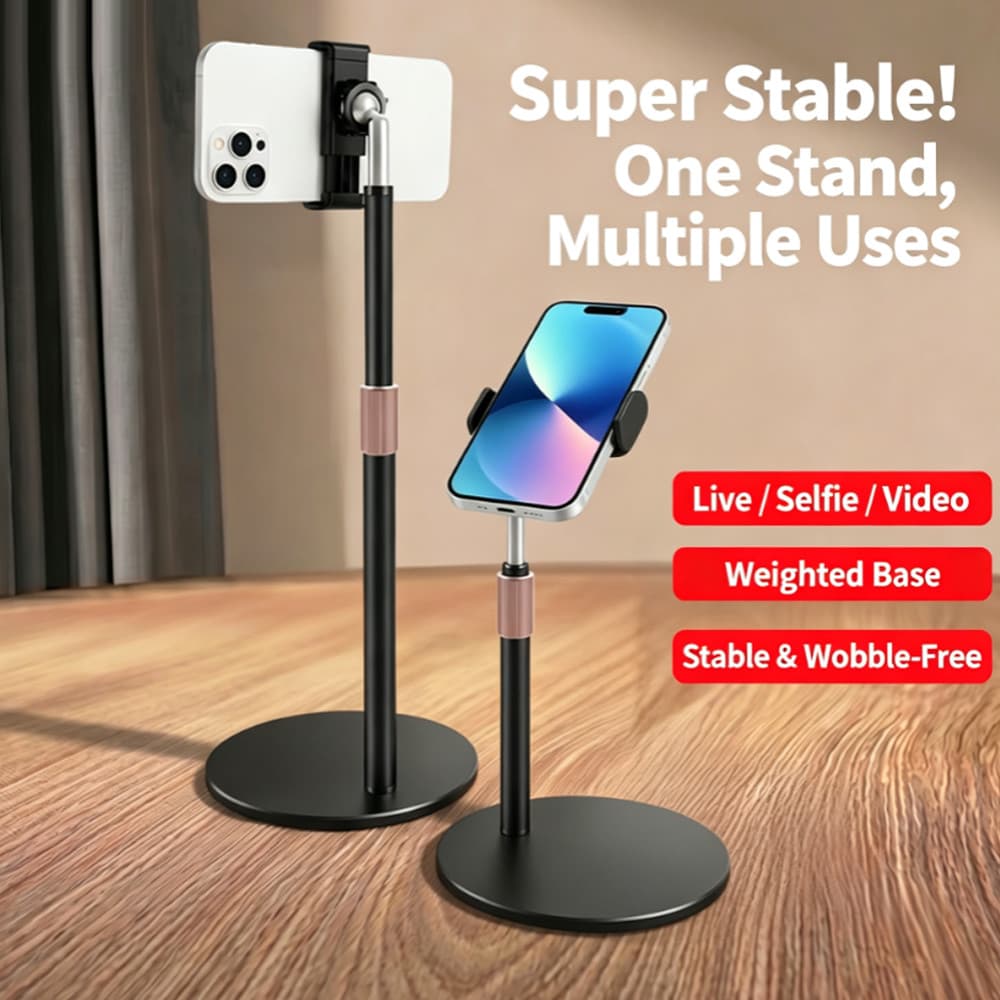 Suporte De Telefone Para Tablet De Altura Ajustável Mesa Retrátil De 30-45 Cm Gravação De Vídeo De Transmissão Ao Vivo A