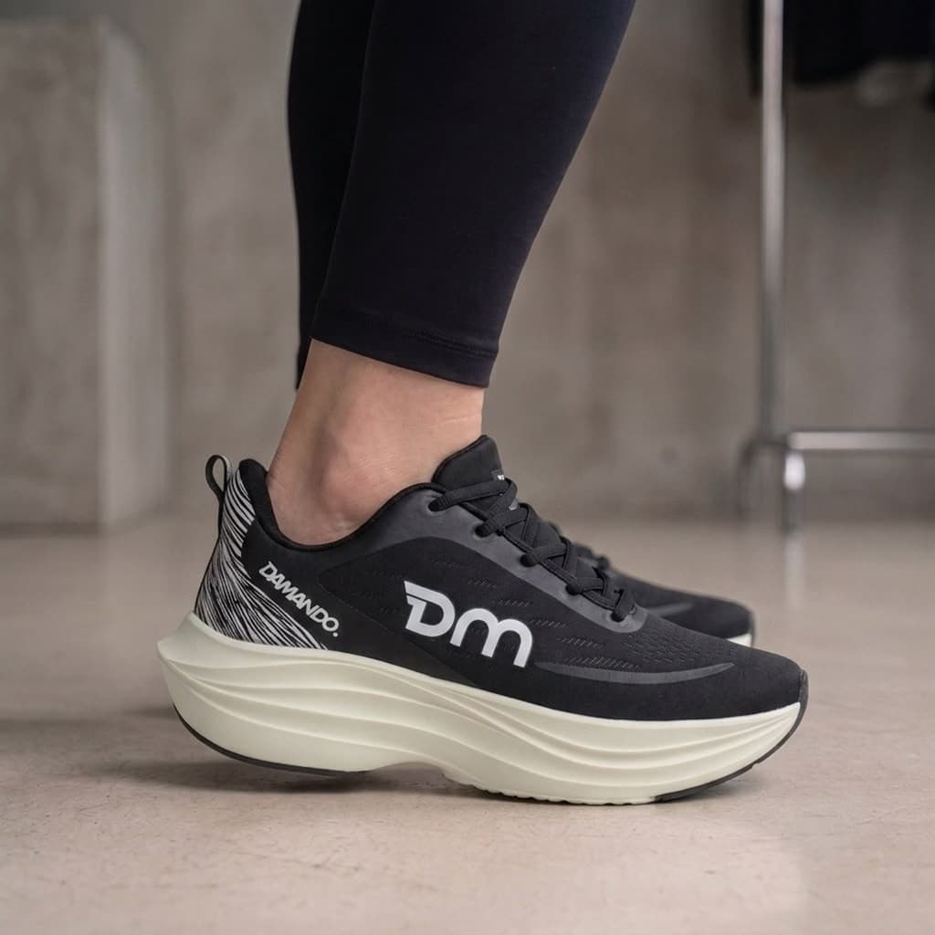Tenis Uinssex Confortável Casual Design Premium Preto Academia Caminhada