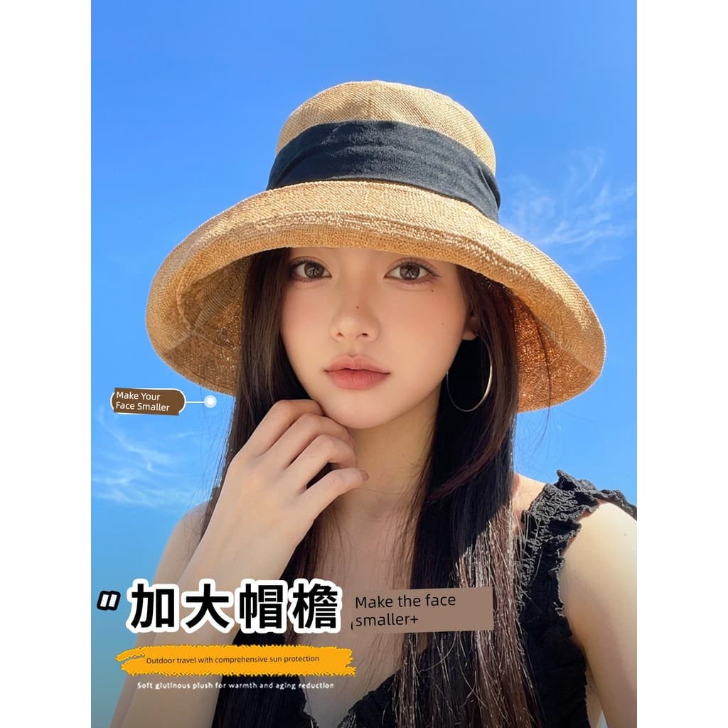 Estilo japonês algodão linho grande aba chapéu Casual balde chapéu feminino 2026 novo estilo verão ao ar livre All-Match