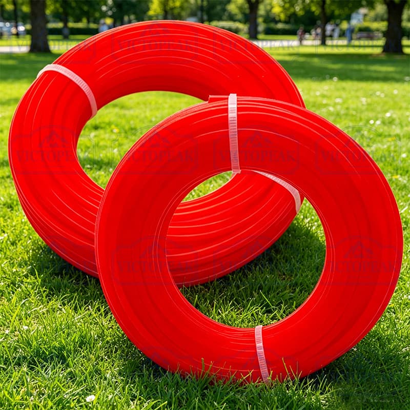 2 Unidades 2.4 Mm Redondo Vermelho Nylon Linha De Aparador Corda De Corte De Grama Cilíndrica Universal