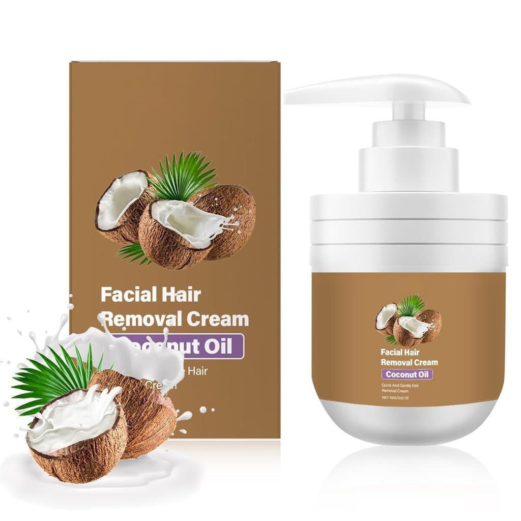 Creme Removedor de Pelos Faciais ROSINO com Óleo de Coco, Creme Removedor de Pelos Faciais para Mulheres, Creme Removedo