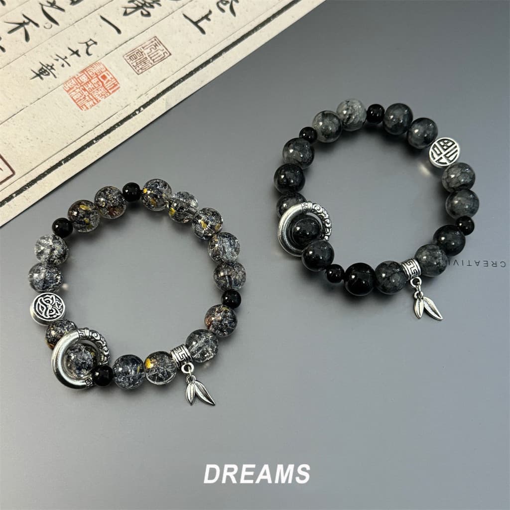 Menino crianças pulseira frisada estilo masculino na moda alto valor 2024 novo estilo nicho high-end correndo anel pulse
