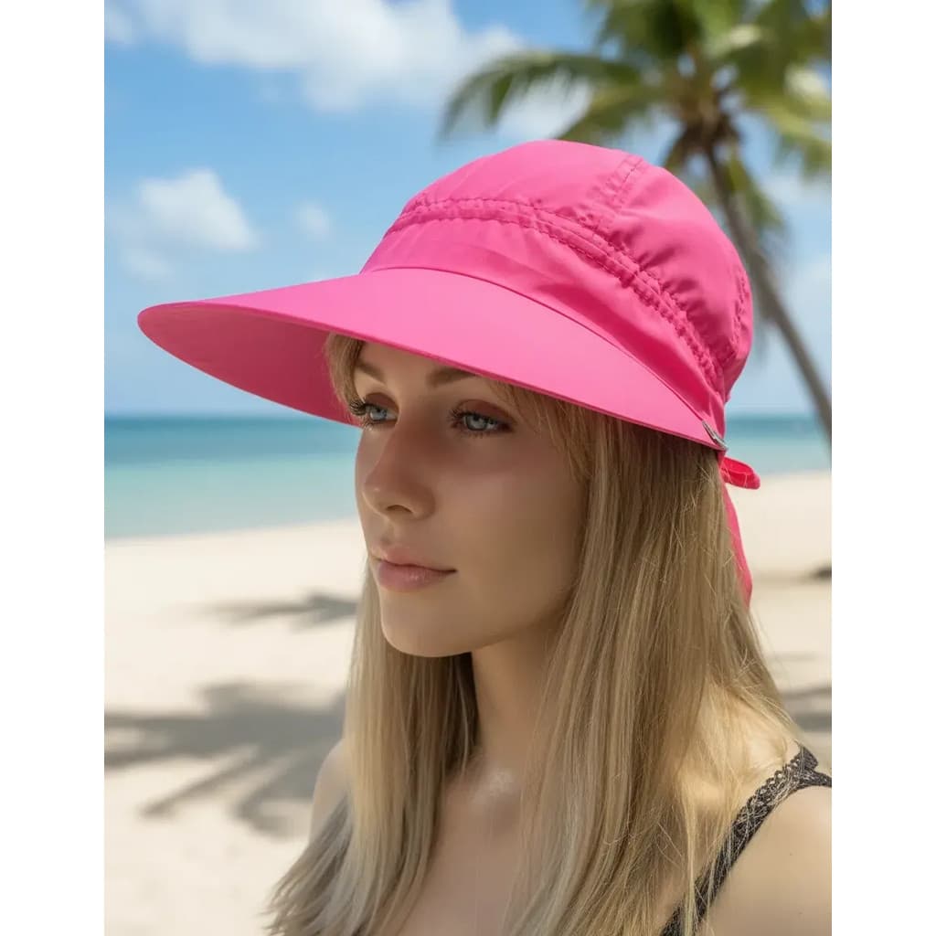 Boné Feminino Chapéu Viseira De Praia Tactel Verão Proteção Solar