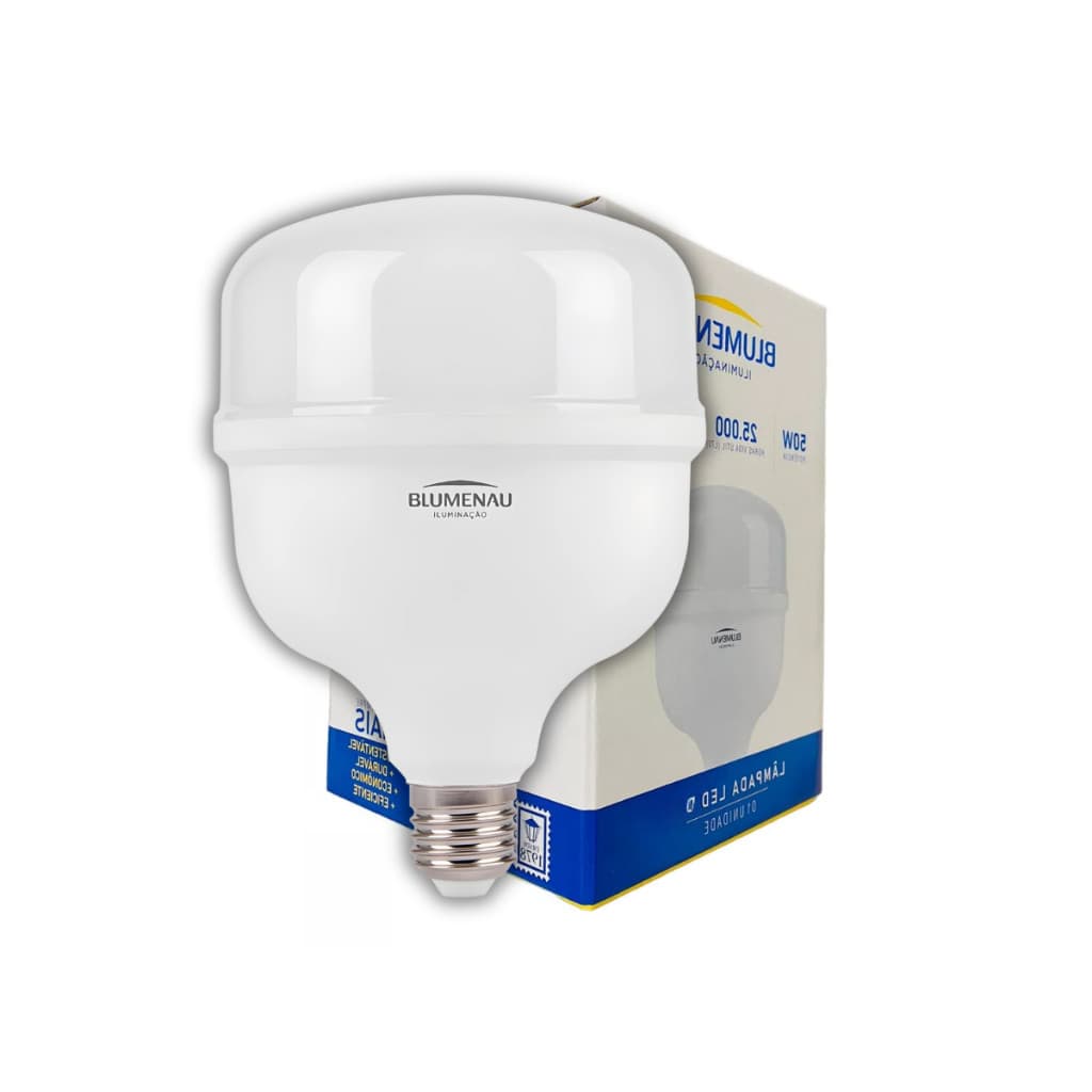 Lampada Fria Led 50w Alta Potencia Bivolt 6500k Branco Blumenau Iluminação