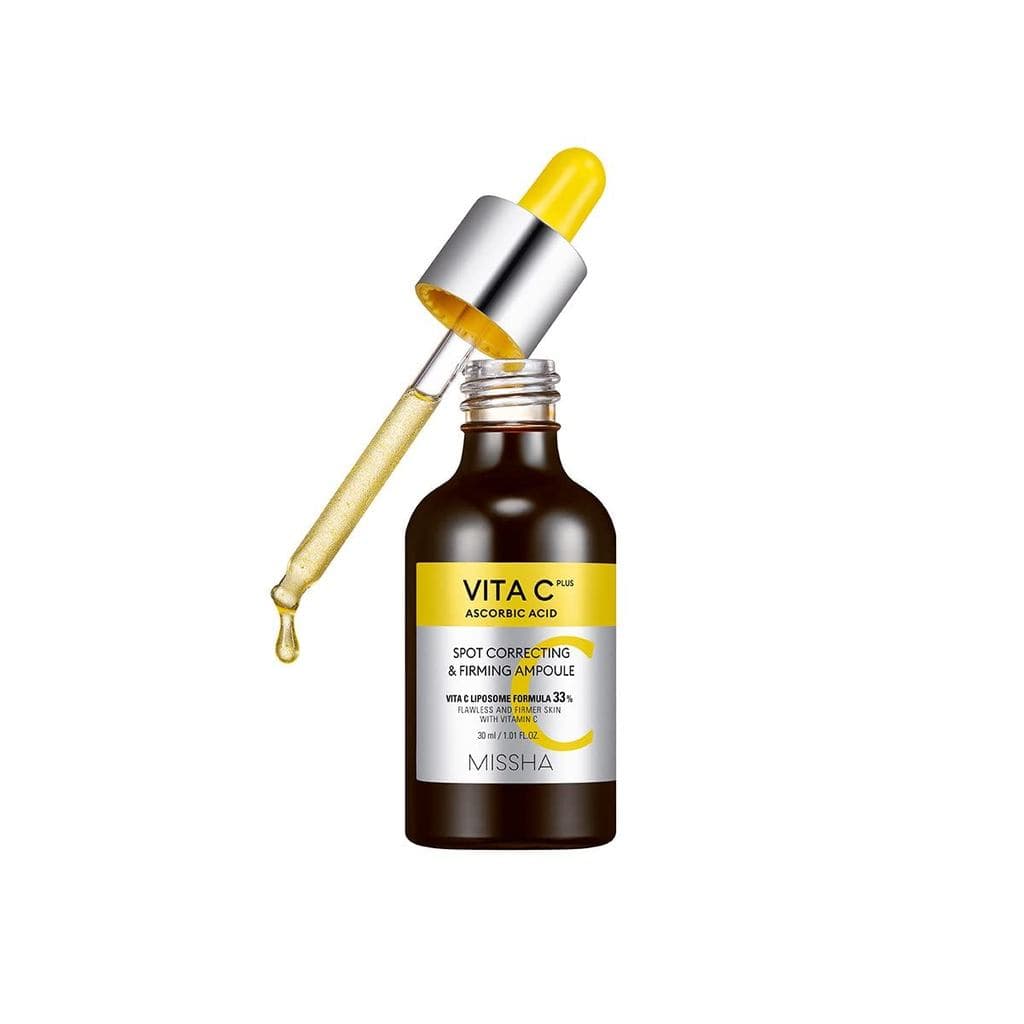 MISSHA Vita C Plus Ampoule Sérum de Vitamina C Cuidado Coreano 1.01 oz |   Fórmula com 33% de lipossomas e ácido tranexâ
